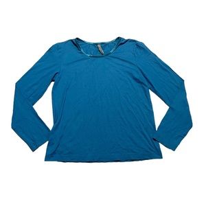 Hanna Andersson Blue Casual Loungewear Long Sleeve Blouse T-Shirt Size XS